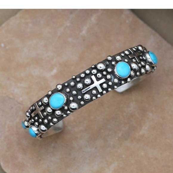 Silver and Turquoise Women's Bracelet from Spirit of Santa Fe - Picture 2 of 6